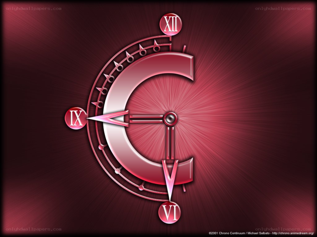 Red clock design with Roman numerals