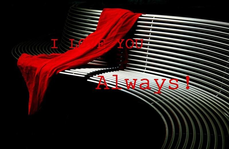 Red Cloth on Bench — Black