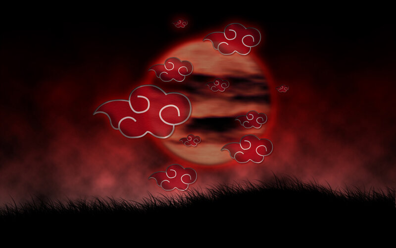 Red Clouds in Night Sky — Dramatic, Digital Art