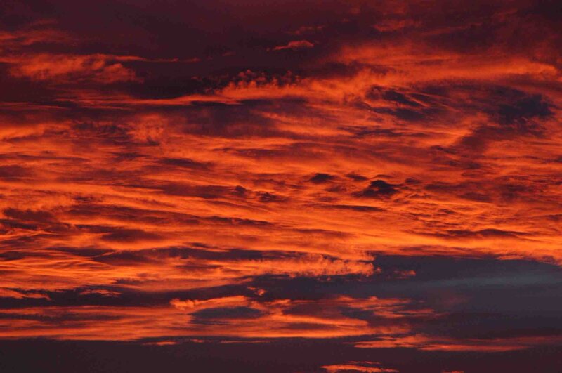 Red Clouds in Sky — Dramatic, Sunset