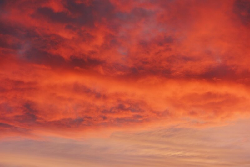Red Clouds in Sky — Dramatic