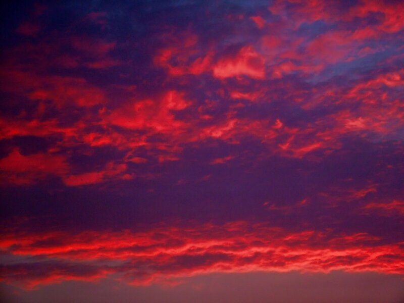 Red Clouds in Sky