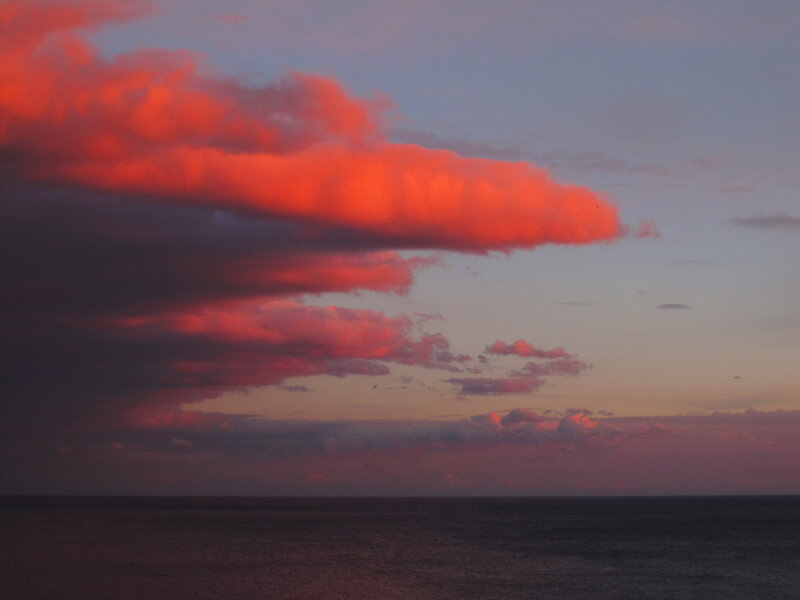 Red Clouds over Ocean