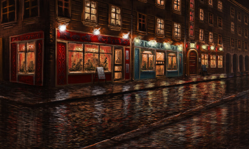 Red Club Bar at Night