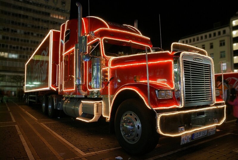 Red Coca-cola Truck — Dramatic