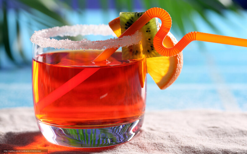 Red Cocktail Drink — Tropical