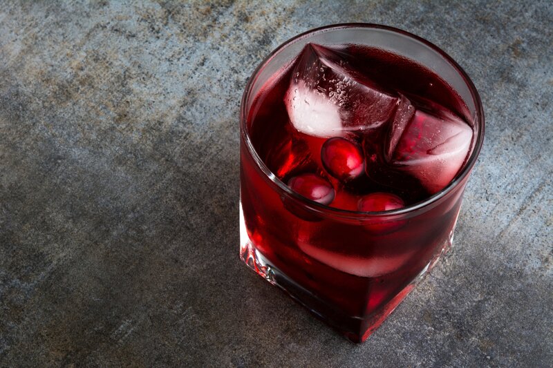 Red Cocktail in Glass — Dark