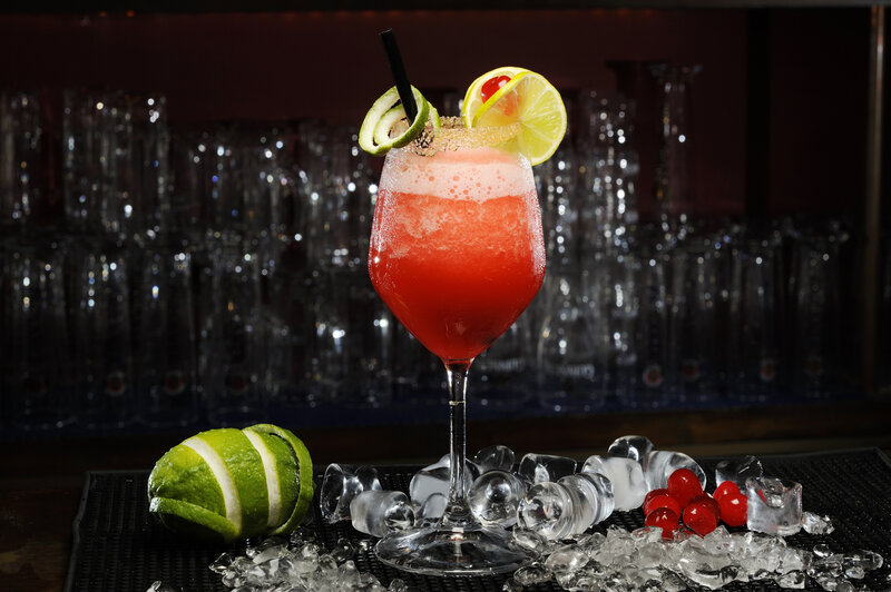 Red Cocktail in Glass — Dramatic
