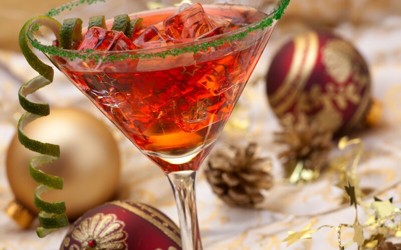 Red Cocktail in Glass — Festive