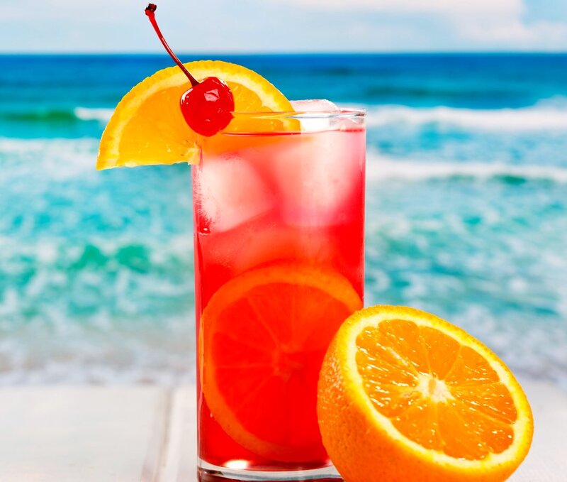 Red Cocktail with Orange