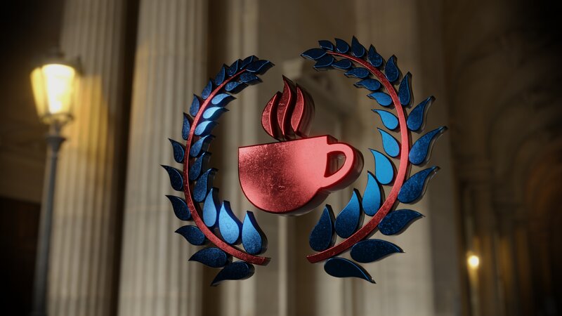 Red Coffee Cup Emblem