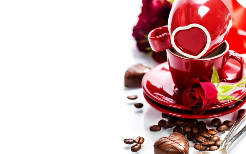 Red Coffee Cups and Chocolates