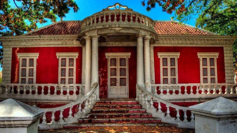 Red Colonial House