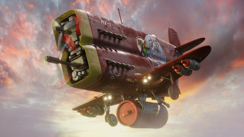 Red Combat Aircraft