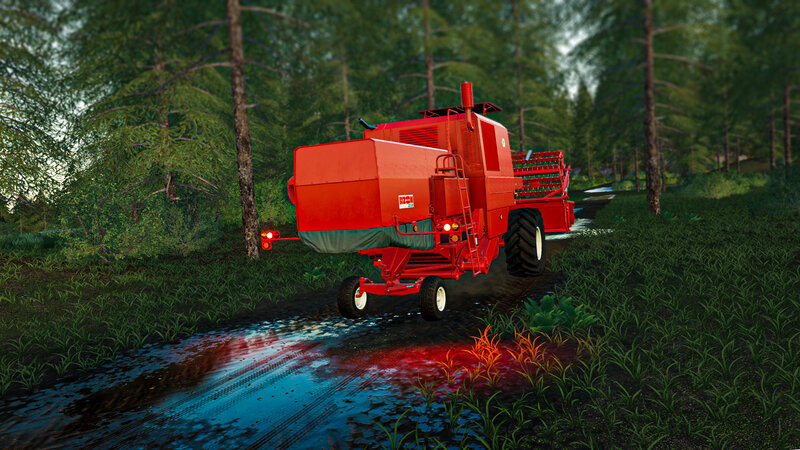 Red Combine Harvester — Natural