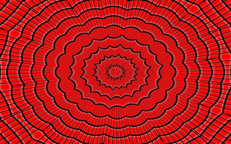 red concentric mandala pattern