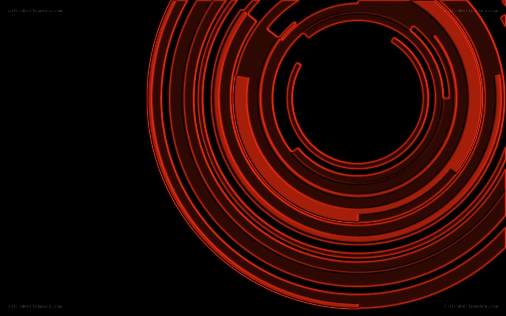 red concentric rings on black