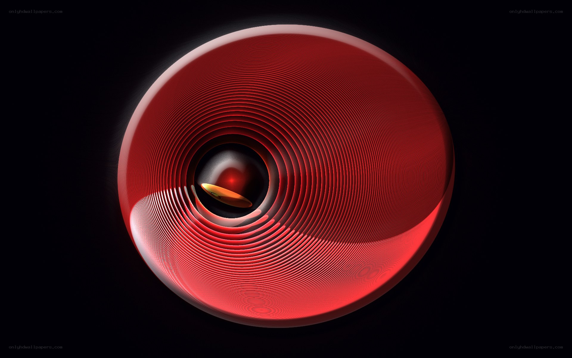 Red concentric sphere with central object