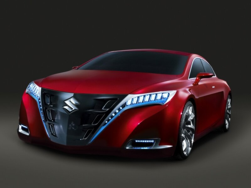 Red Concept Car — Dramatic, 3d Render, Headlights, Grille, Wheels, Black