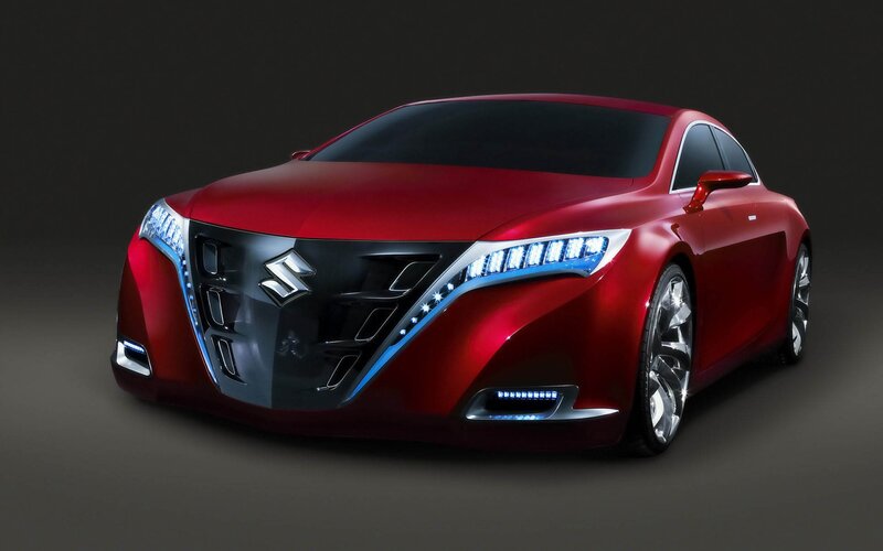 Red Concept Car — Dramatic, 3d Render, Headlights, Wheels, Black, Silver