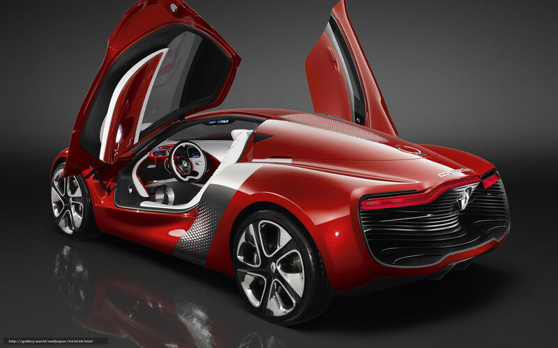 Red Concept Car — Dramatic, 3d Render, Open Doors