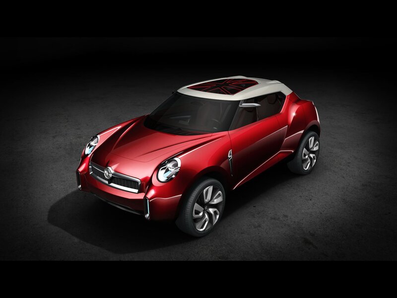 Red Concept Car — Dramatic, 3d Render, Roof, Wheels