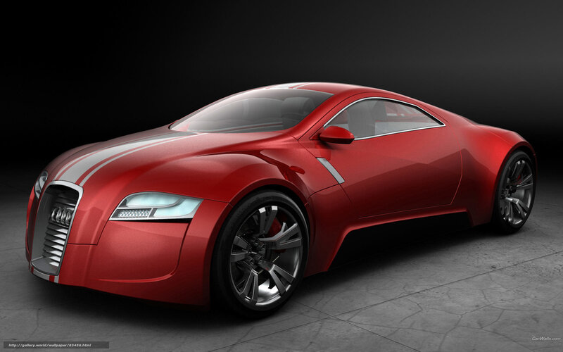 Red Concept Car — Dramatic, 3d Render, Stripes