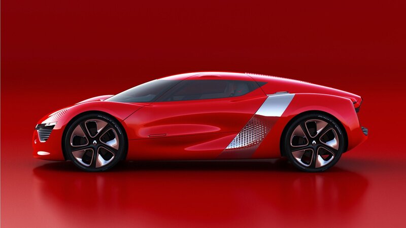 Red Concept Car — Dramatic, 3d Render, Wheels, Side Panel