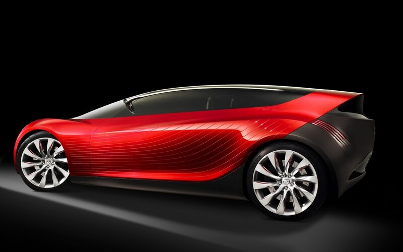 Red Concept Car — Dramatic, 3d Render, Wheels, Side Profile