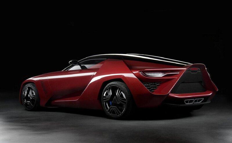 Red Concept Car — Dramatic, 3d Render, Wheels