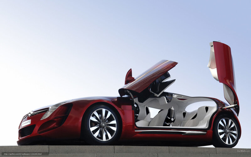 Red Concept Car — Dramatic, Afternoon, Photograph, Car Door