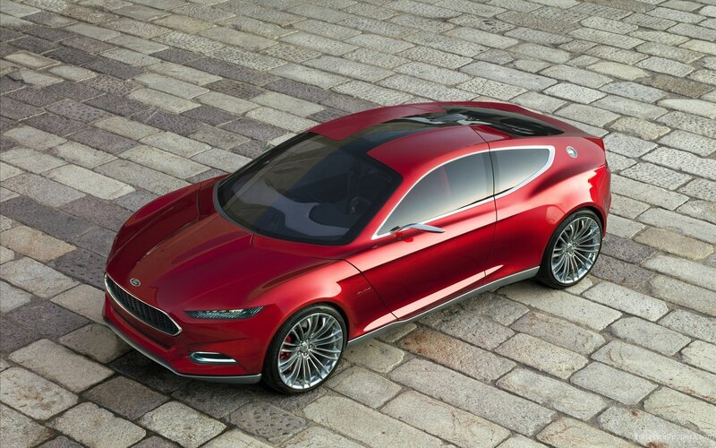 Red Concept Car — Dramatic, Afternoon, Photograph, Cobblestone, Sunlight