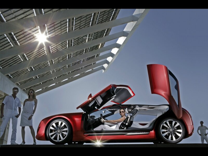 Red Concept Car — Dramatic, Afternoon, Photograph, People, Sunglasses