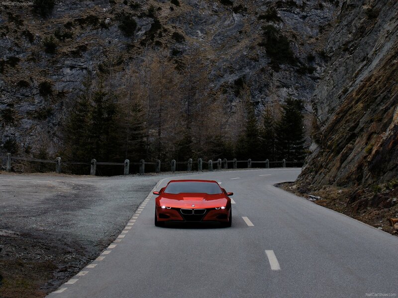 Red Concept Car — Dramatic, Autumn, Photograph, Road