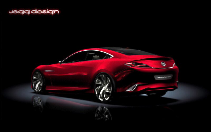 Red Concept Car — Dramatic, Digital Art, Wheels, Logo