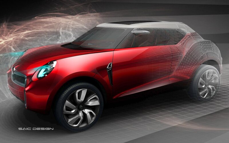 Red Concept Car — Dramatic, Digital Art, Wireframe