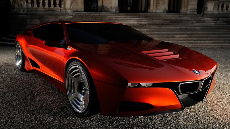 Red Concept Car — Dramatic, Night, 3d Render, Building, Steps