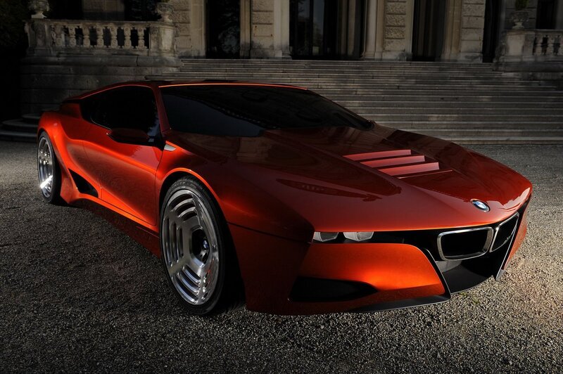 Red Concept Car — Dramatic, Night, Photograph, Building, Steps, Gravel