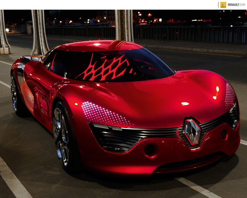 Red Concept Car — Dramatic, Night, Photograph