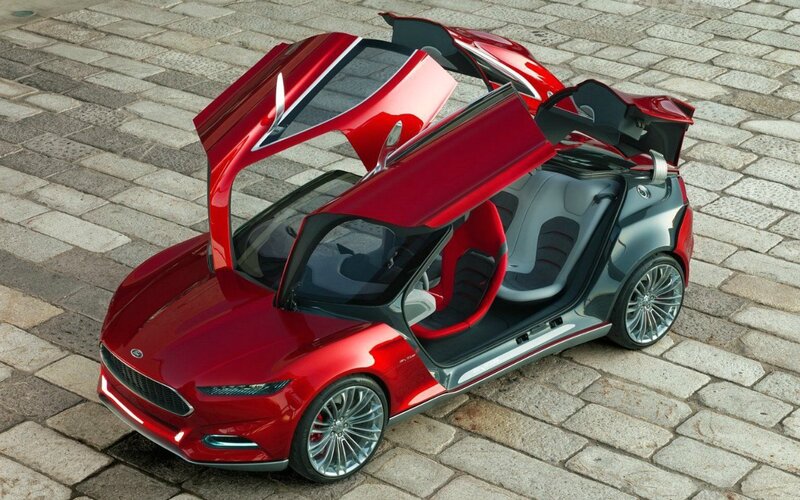 Red Concept Car — Dramatic, Photograph, Car Door, Wheel