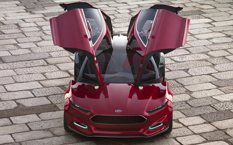 Red Concept Car — Dramatic, Photograph, Car Doors