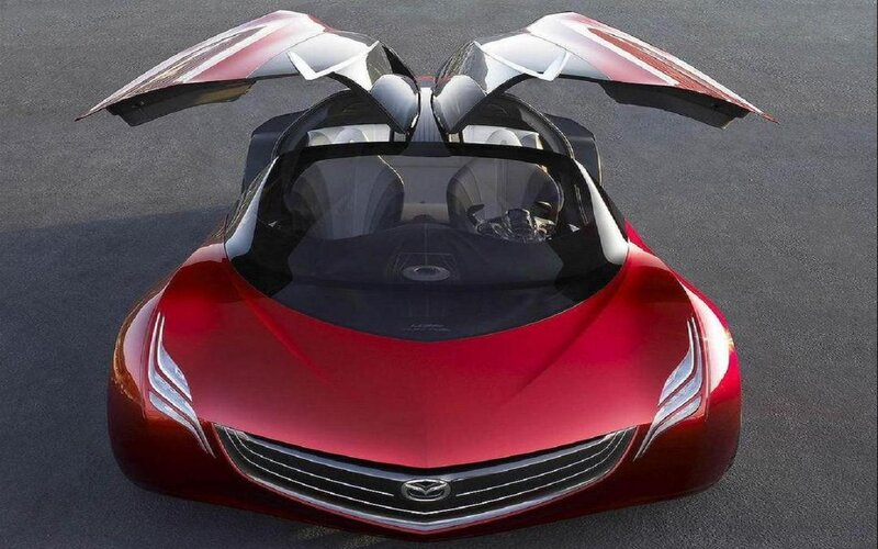Red Concept Car — Dramatic, Photograph, Doors