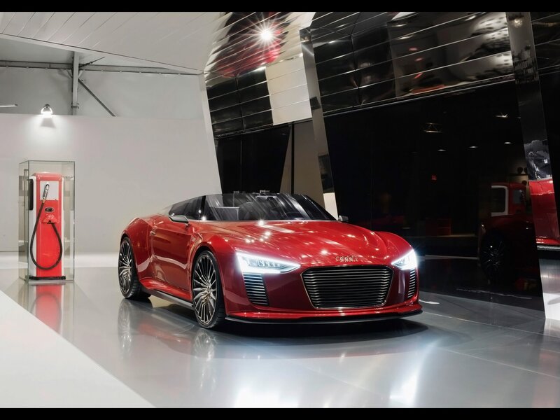 Red Concept Car — Dramatic, Photograph, Gas Pump