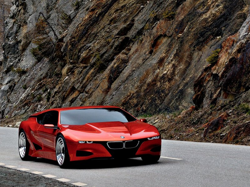 Red Concept Car — Dramatic, Photograph, Road