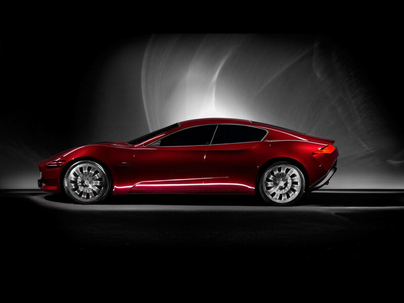 Red Concept Car — Dramatic, Photograph, Wheels, Light