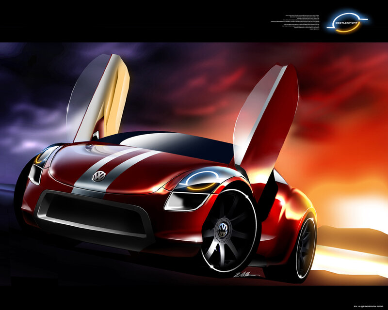Red Concept Car — Dramatic, Sunset, Digital Art