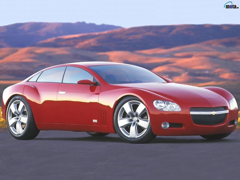 Red Concept Car — Dramatic, Sunset, Photograph, Mountains