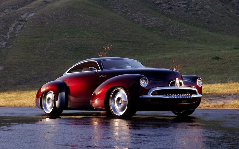 Red Concept Car — Dramatic, Sunset, Photograph, Road