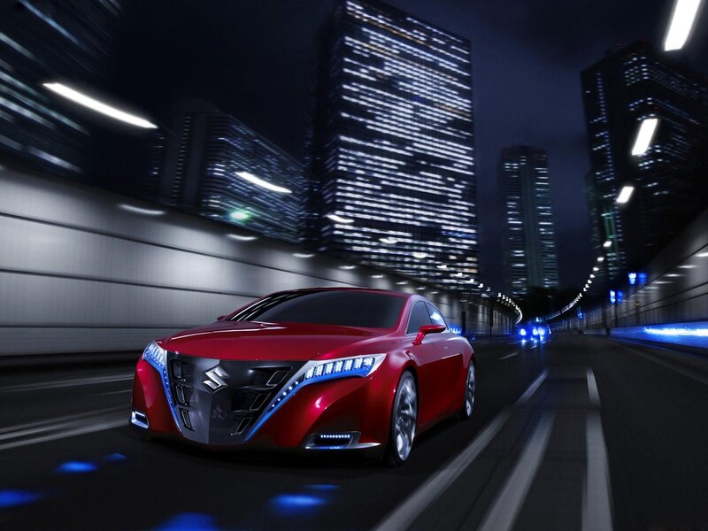 Red Concept Car — Dynamic, Night, 3d Render