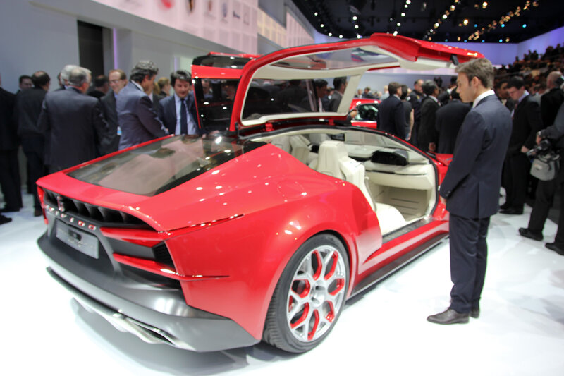 Red Concept Car — Formal, Photograph, People